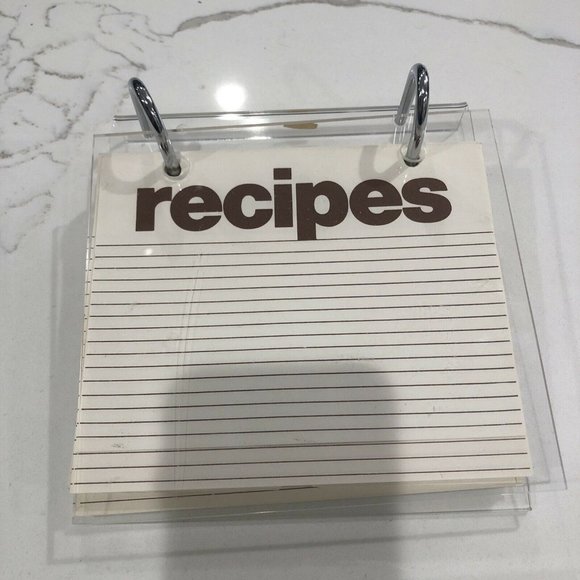 Vintage Mid Century Modern Lucite Roto Recipe File Cards 1970's Unused - Picture 1 of 7